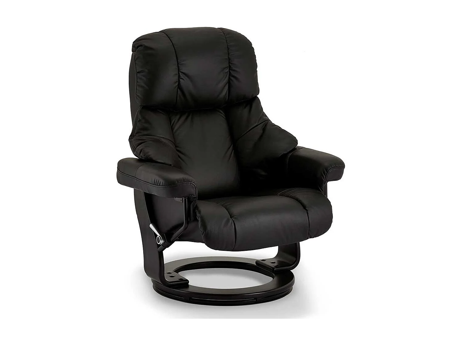 Drehbarer TV Sessel in Schwarz Fußhocker (zweiteilig)