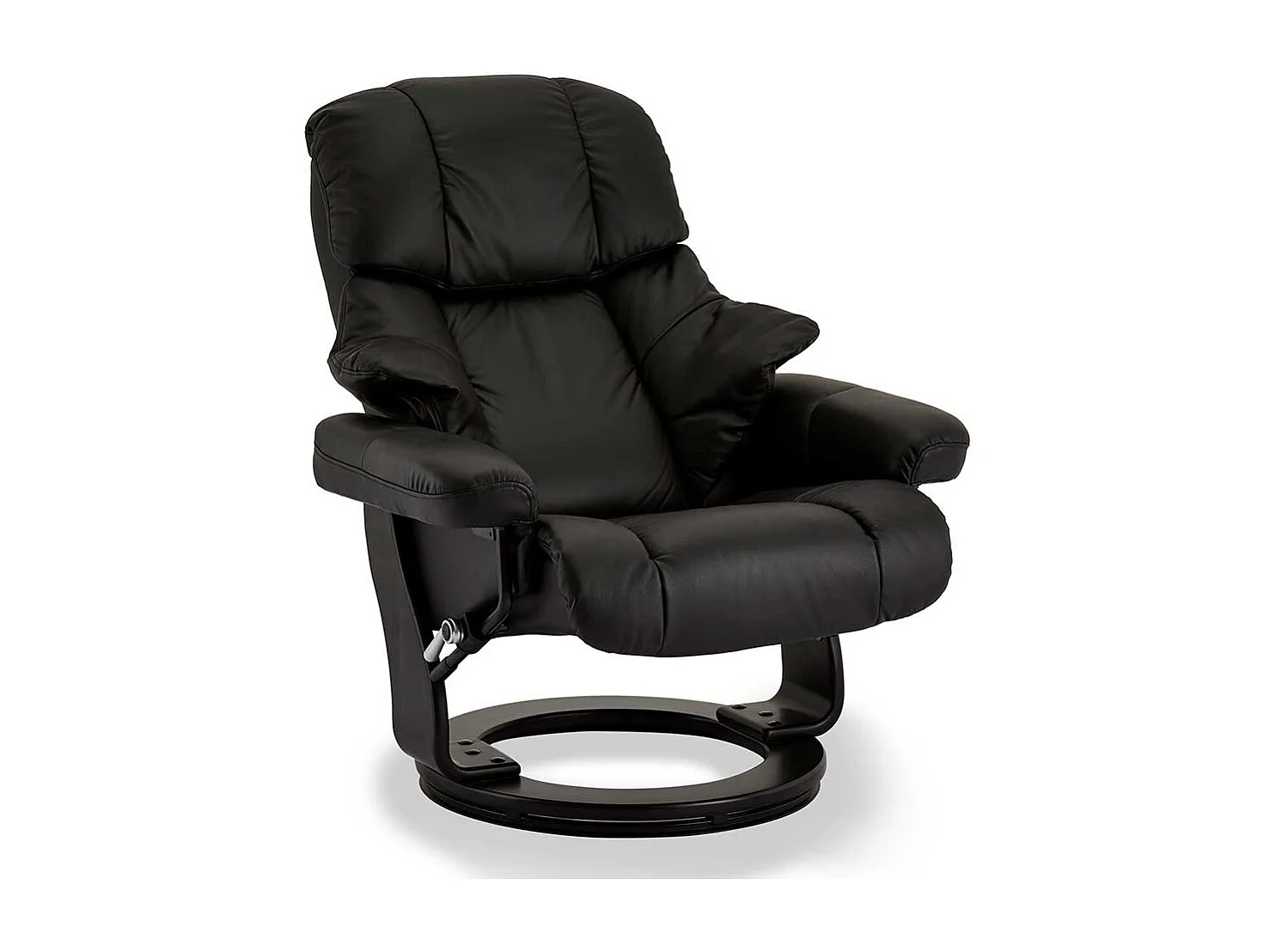 Drehbarer TV Sessel in Schwarz Fußhocker (zweiteilig)