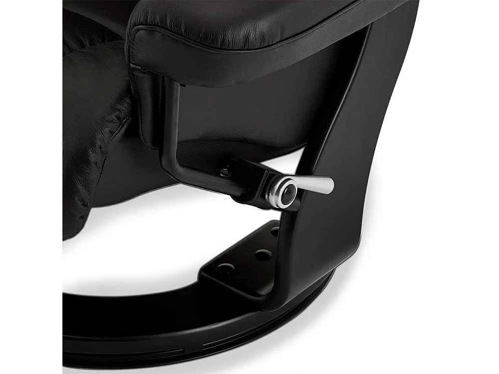 Drehbarer TV Sessel in Schwarz Fußhocker (zweiteilig)