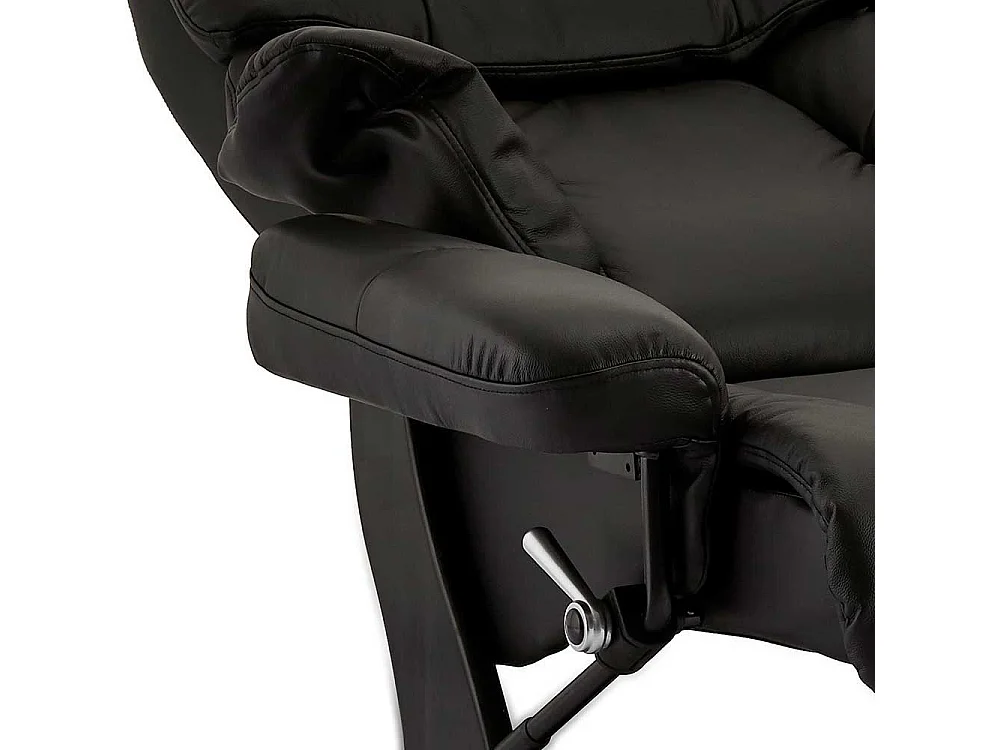 Drehbarer TV Sessel in Schwarz Fußhocker (zweiteilig)