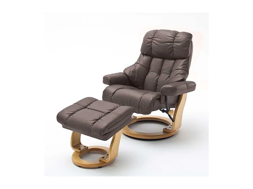 Ledersessel in Braun Relaxfunktion (zweiteilig)