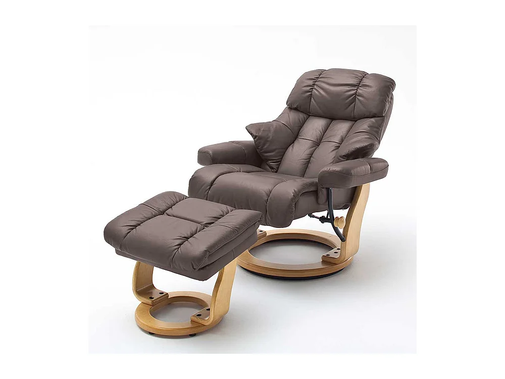 Ledersessel in Braun Relaxfunktion (zweiteilig)