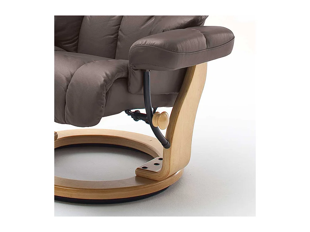 Ledersessel in Braun Relaxfunktion (zweiteilig)