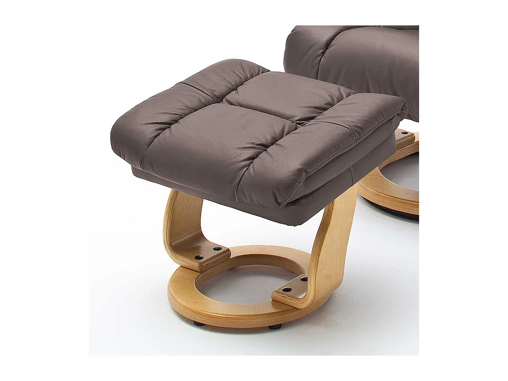 Ledersessel in Braun Relaxfunktion (zweiteilig)