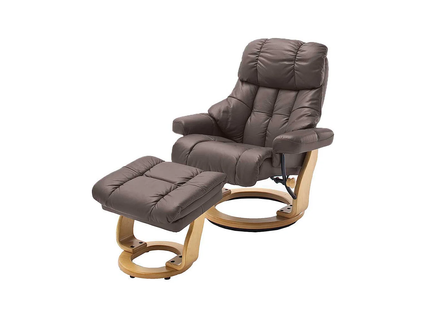 Ledersessel in Braun Relaxfunktion (zweiteilig)