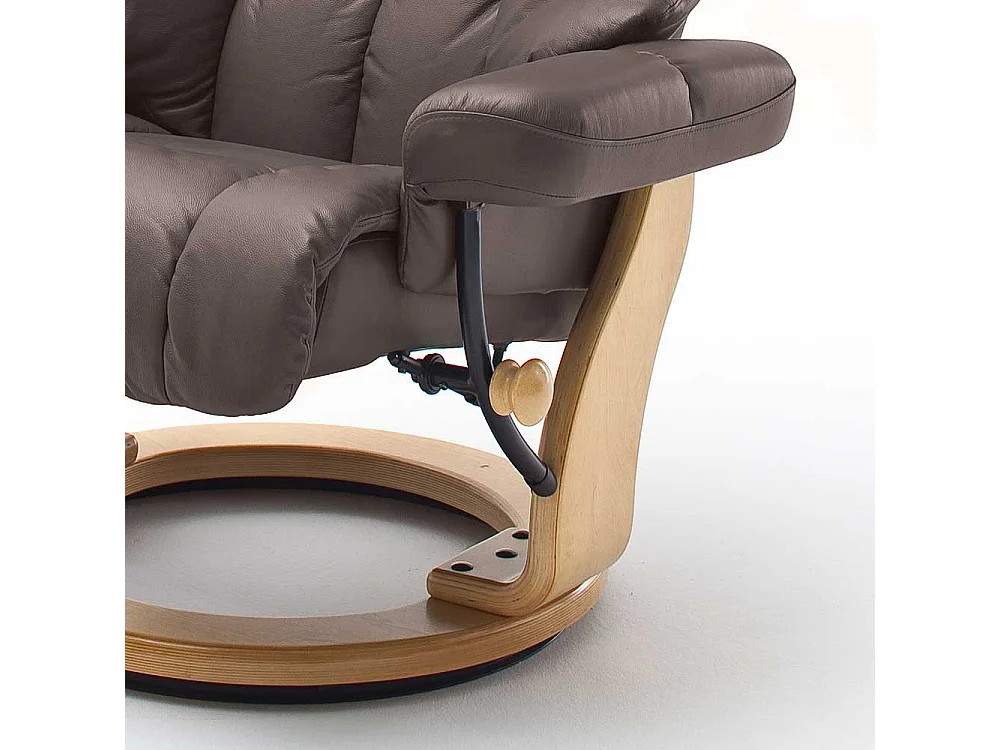 Ledersessel in Braun Relaxfunktion (zweiteilig)