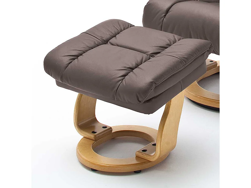 Ledersessel in Braun Relaxfunktion (zweiteilig)