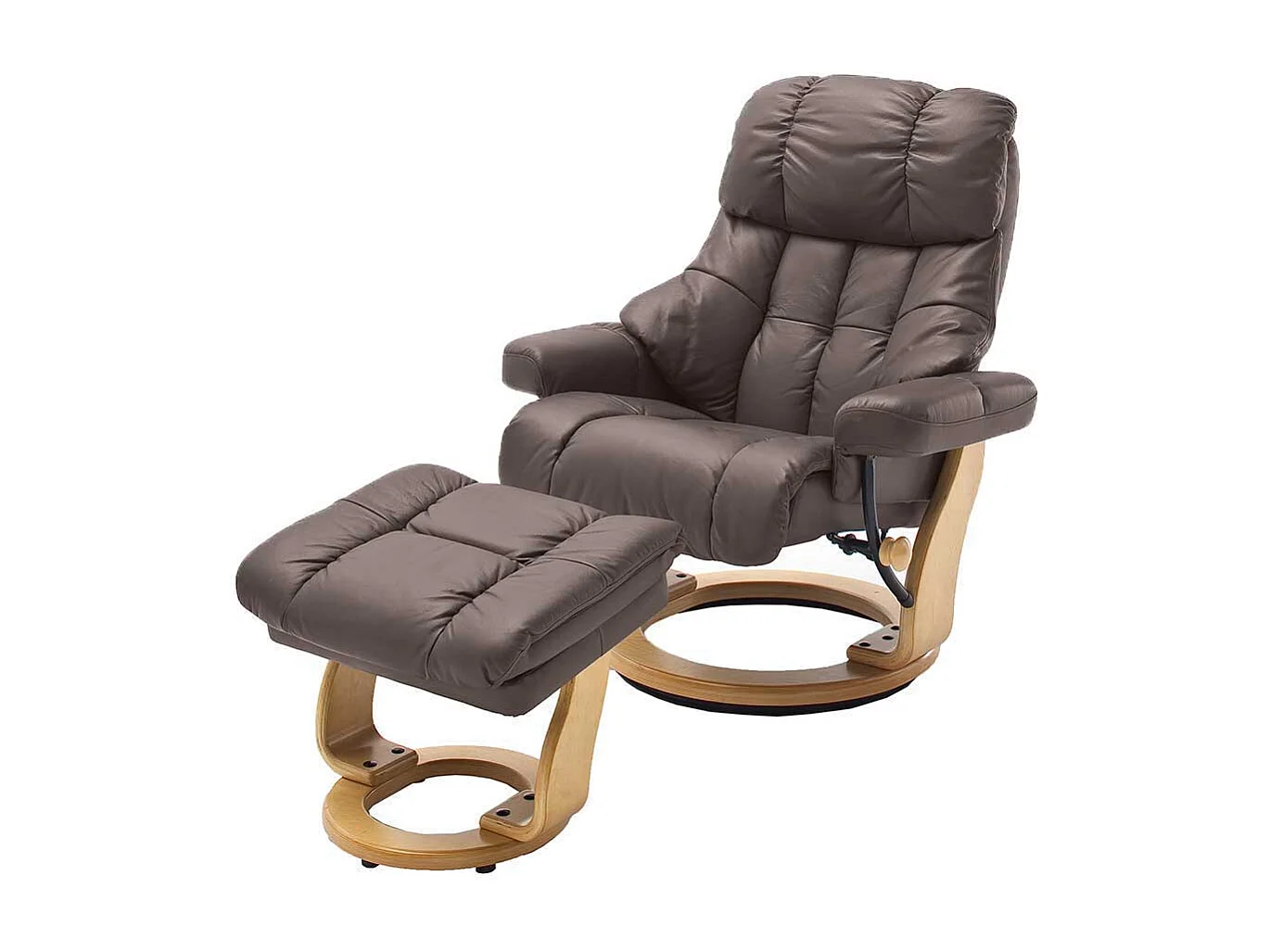 Ledersessel in Braun Relaxfunktion (zweiteilig)