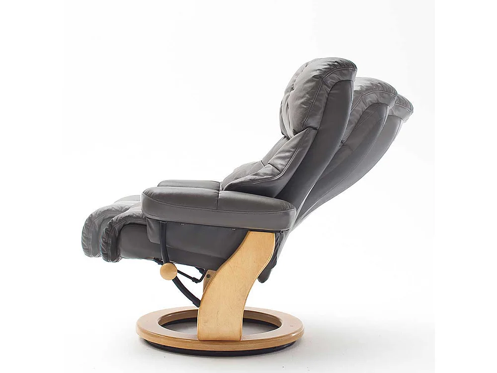 Leder Relaxsessel in Schlamm Hocker (zweiteilig)