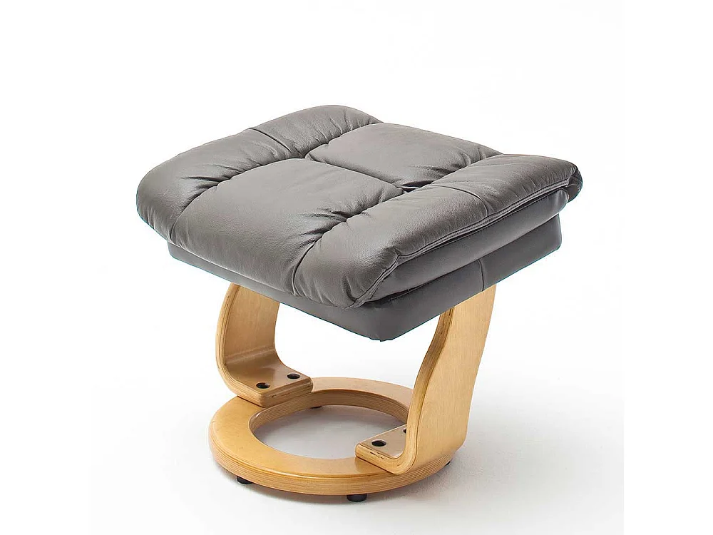 Leder Relaxsessel in Schlamm Hocker (zweiteilig)