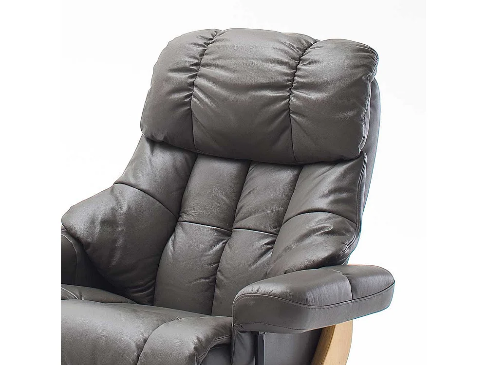 Leder Relaxsessel in Schlamm Hocker (zweiteilig)