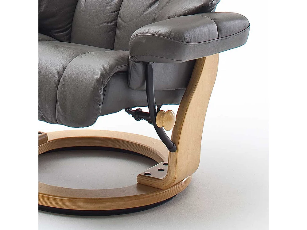 Leder Relaxsessel in Schlamm Hocker (zweiteilig)