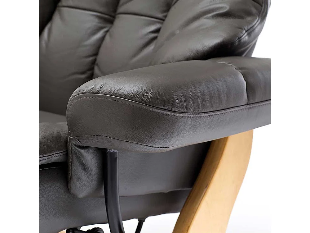 Leder Relaxsessel in Schlamm Hocker (zweiteilig)