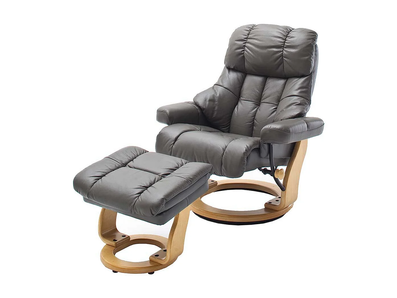 Leder Relaxsessel in Schlamm Hocker (zweiteilig)