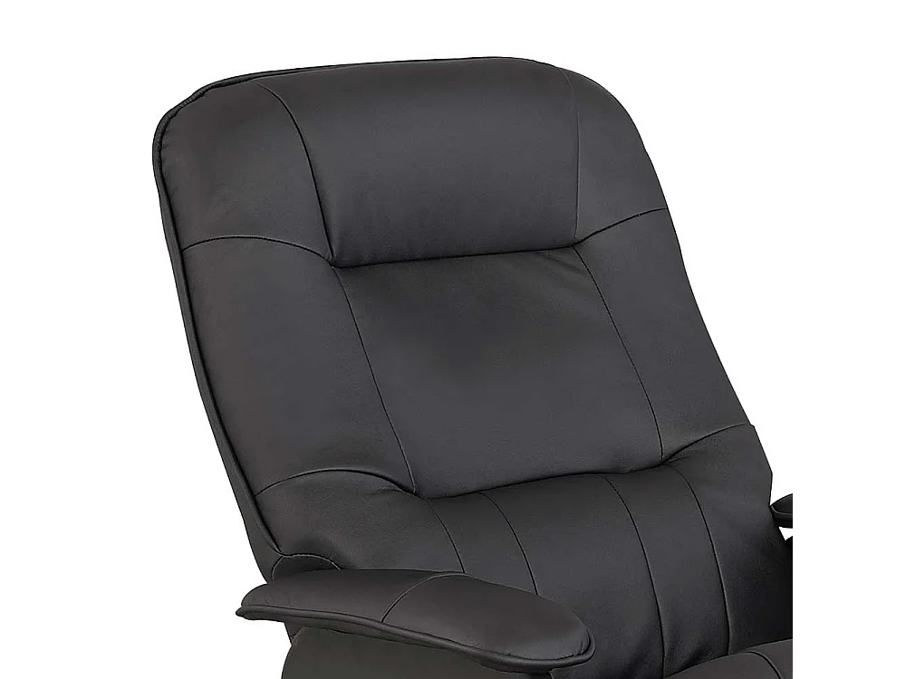 Schwarzer Polstersessel aus Kunstleder drehbar (zweiteilig)