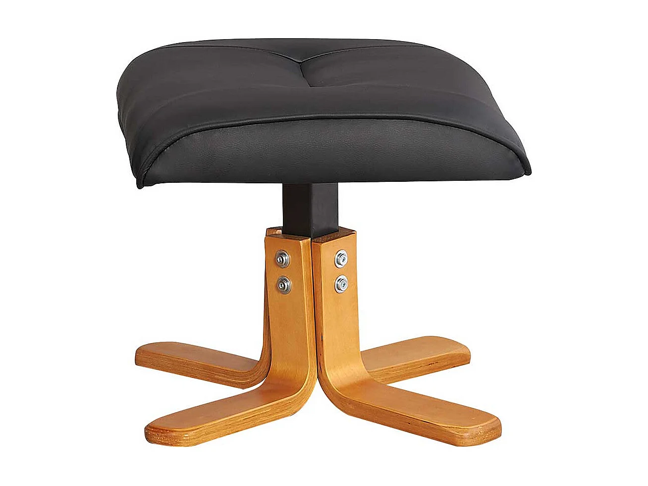 Schwarzer Polstersessel aus Kunstleder drehbar (zweiteilig)