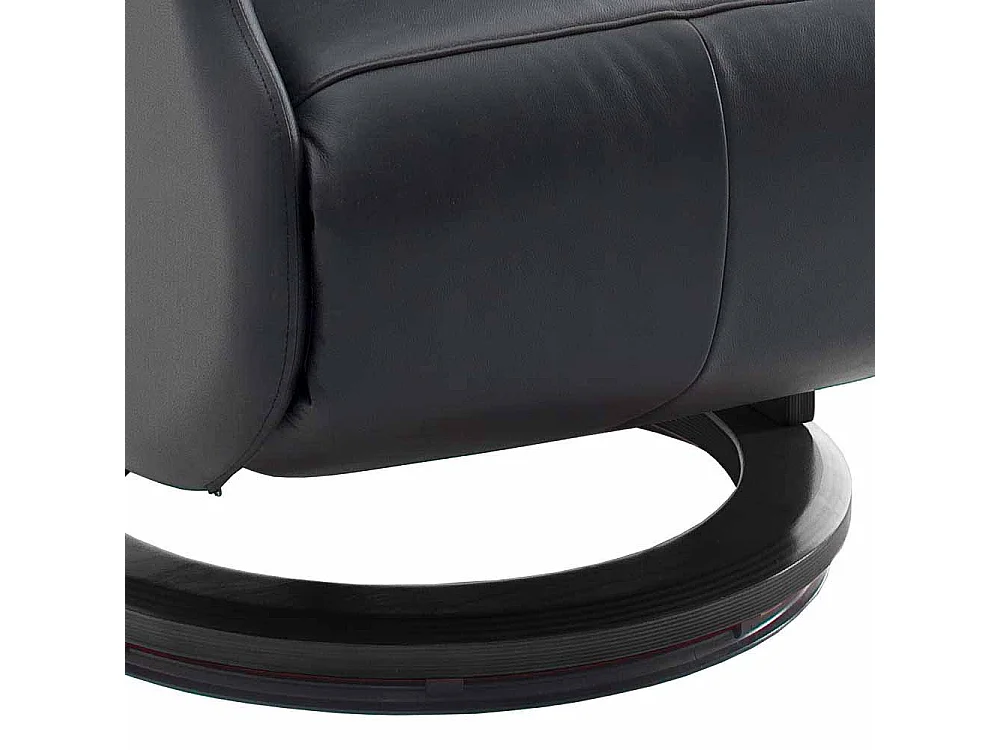 Schlafsessel in Schwarz Leder elektrisch verstellbar