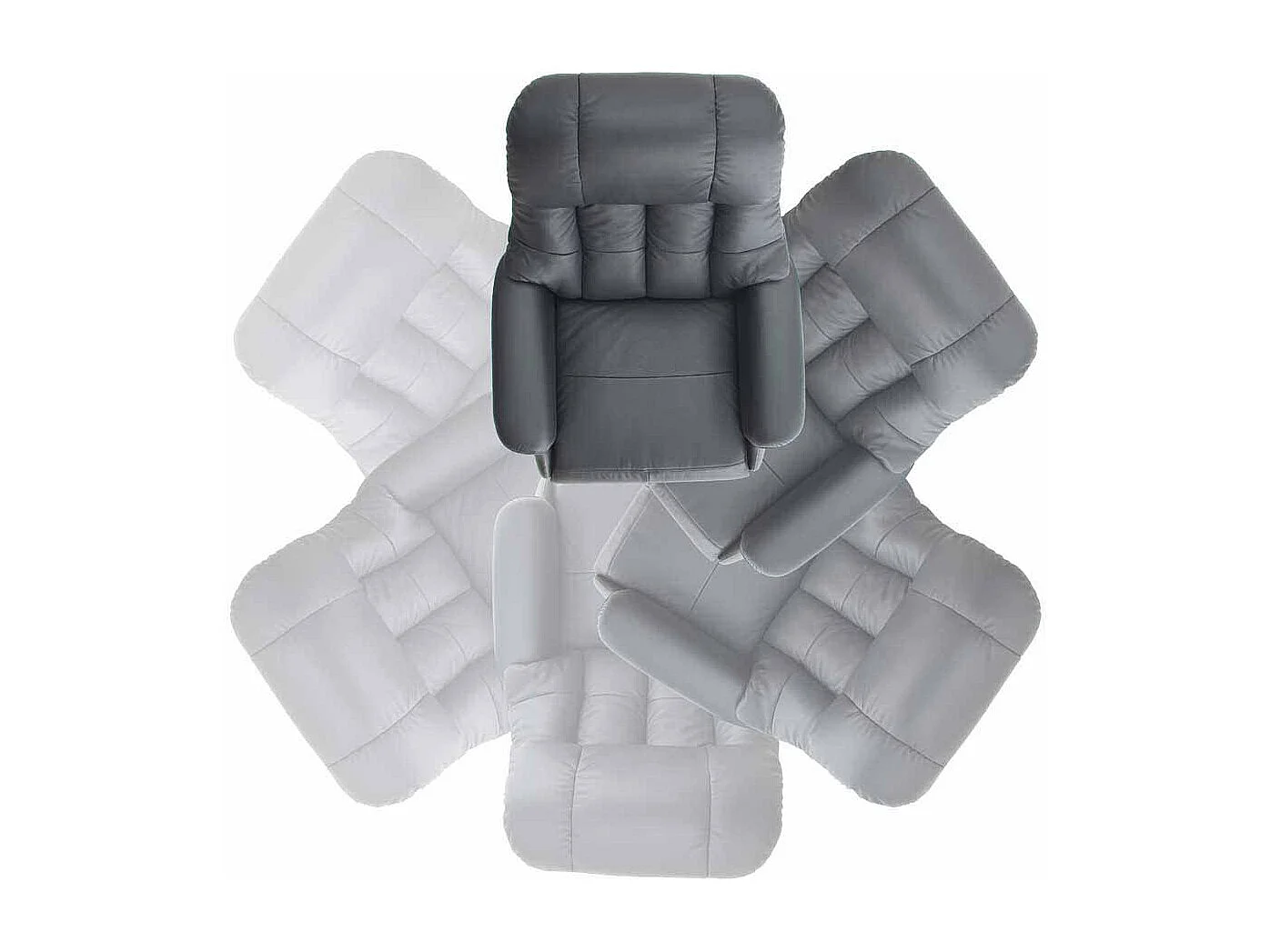 Schlafsessel in Schwarz Leder elektrisch verstellbar