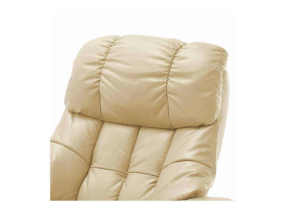 TV Sessel mit Relaxfunktion Creme Weiß Leder (zweiteilig)