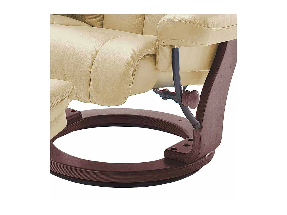 TV Sessel mit Relaxfunktion Creme Weiß Leder (zweiteilig)