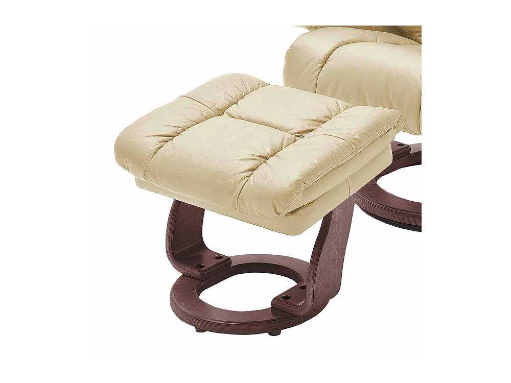 TV Sessel mit Relaxfunktion Creme Weiß Leder (zweiteilig)