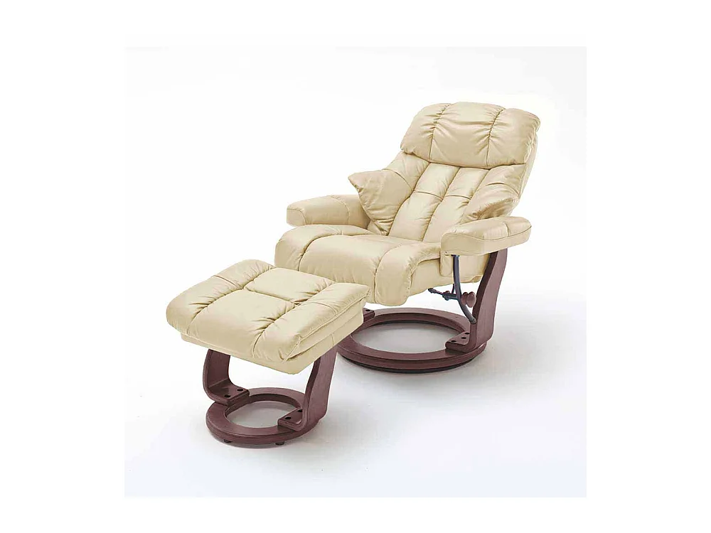 TV Sessel mit Relaxfunktion Creme Weiß Leder (zweiteilig)