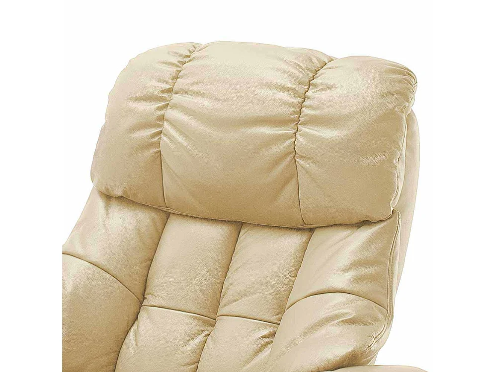 TV Sessel mit Relaxfunktion Creme Weiß Leder (zweiteilig)