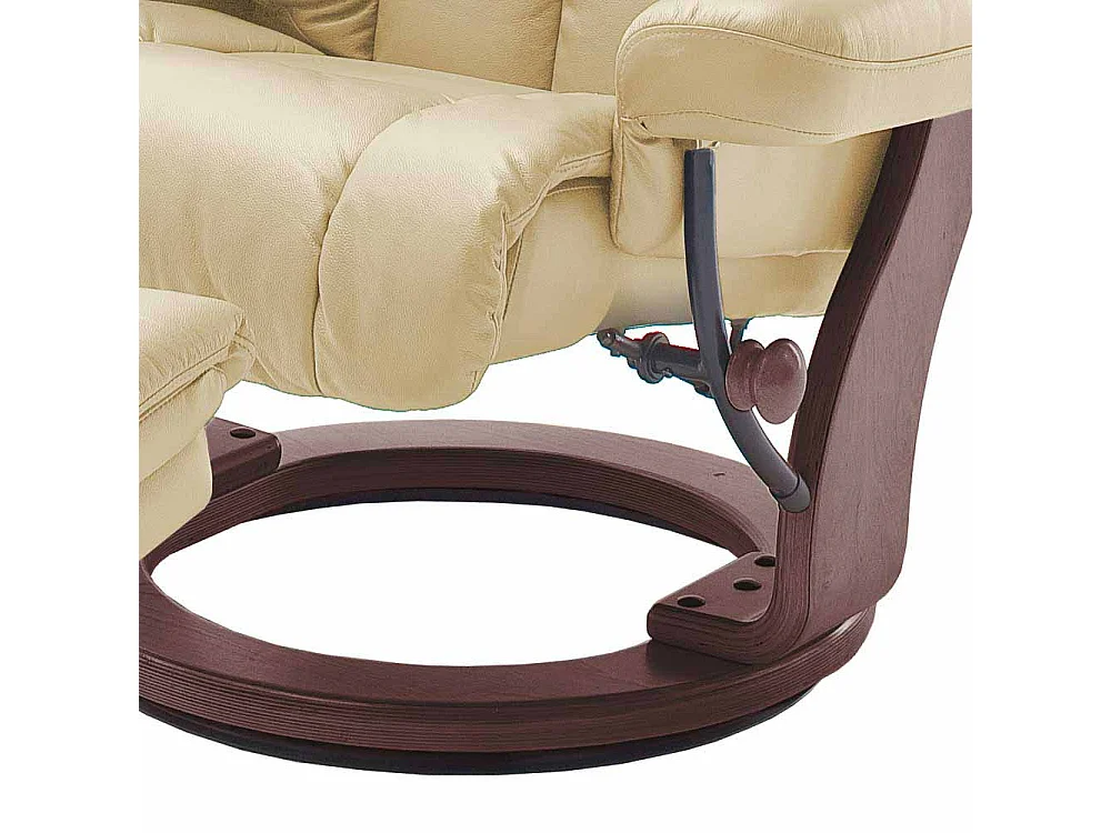 TV Sessel mit Relaxfunktion Creme Weiß Leder (zweiteilig)