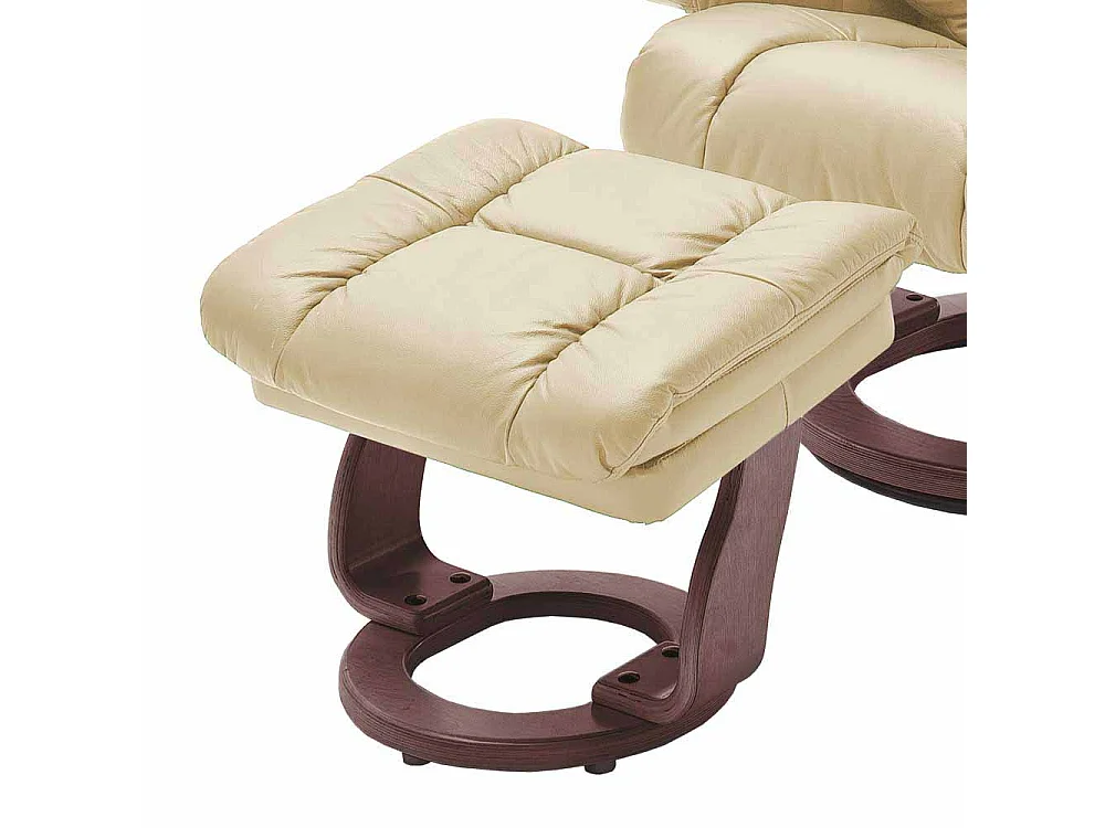 TV Sessel mit Relaxfunktion Creme Weiß Leder (zweiteilig)