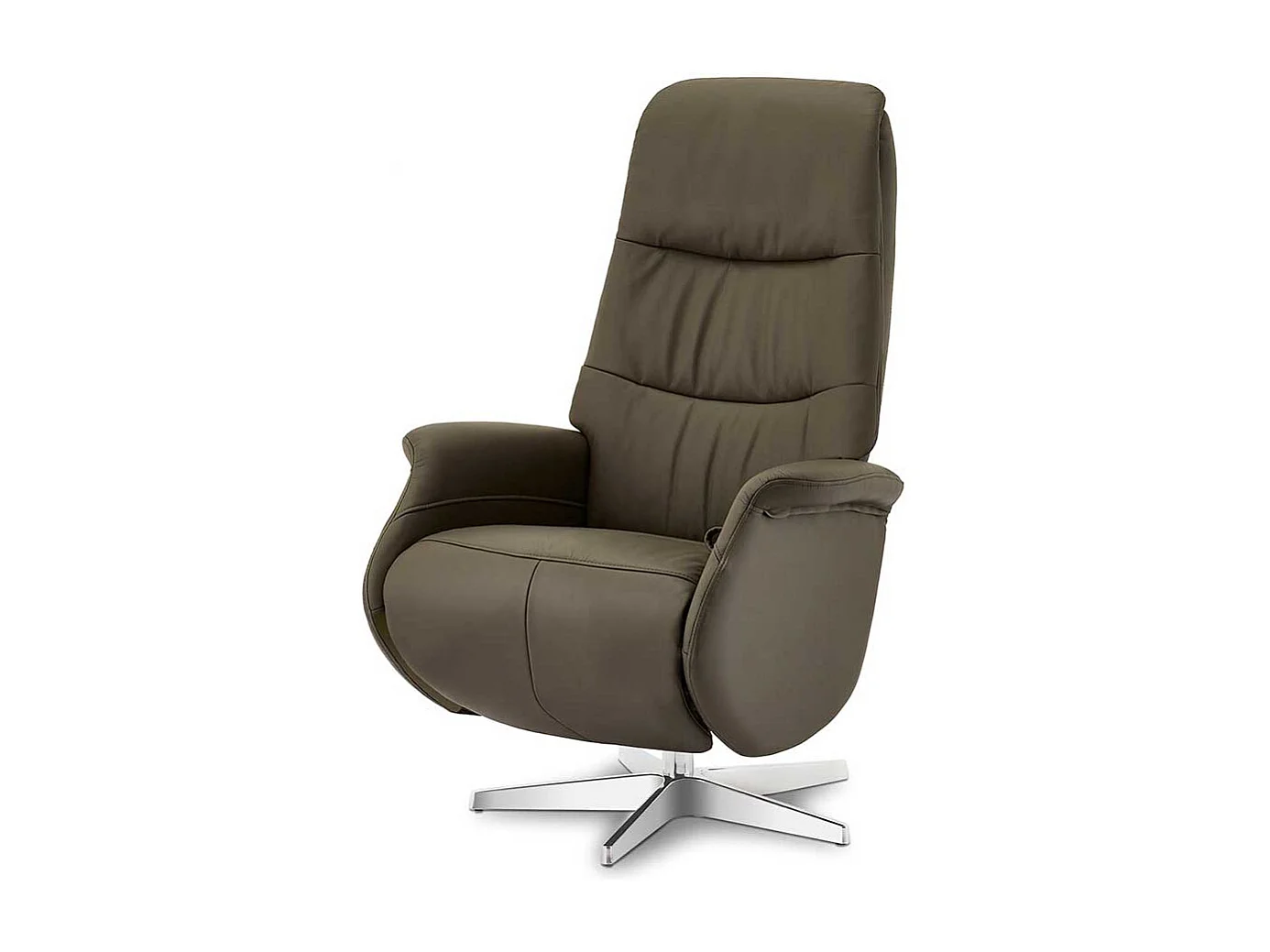 Entspannungssessel in Grau Leder drehbar