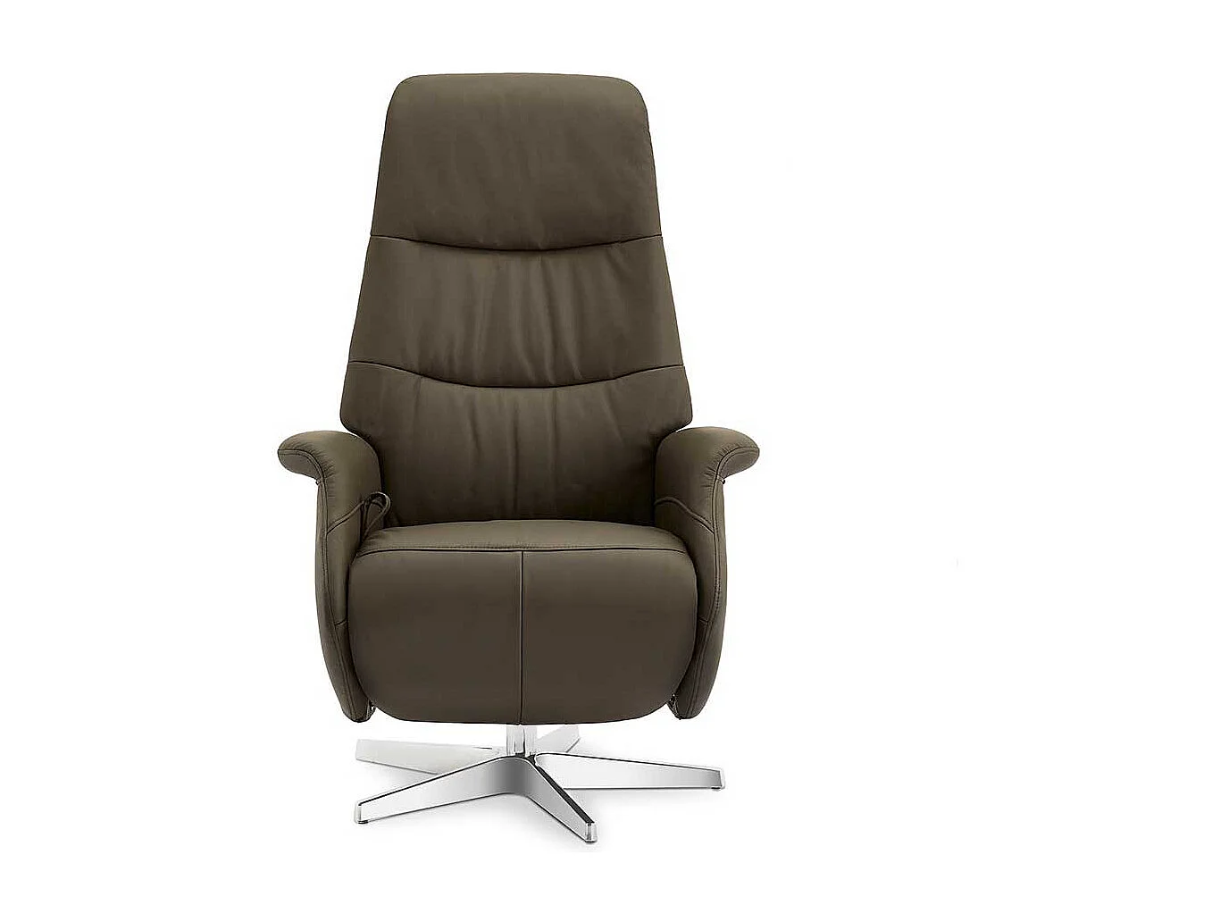 Entspannungssessel in Grau Leder drehbar