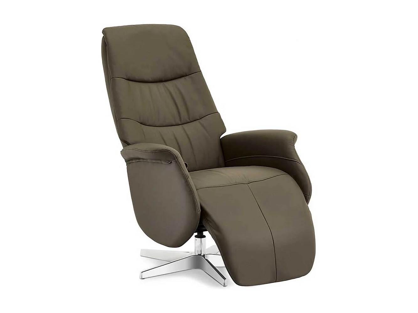 Entspannungssessel in Grau Leder drehbar