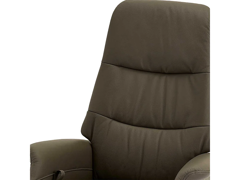 Entspannungssessel in Grau Leder drehbar