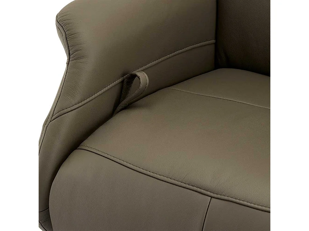 Entspannungssessel in Grau Leder drehbar