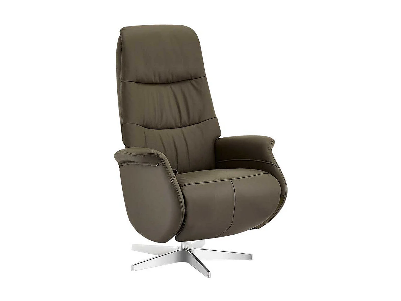 Entspannungssessel in Grau Leder drehbar