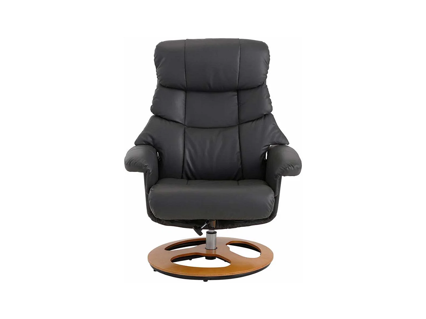 TV Sessel mit Fußhocker in Grau 75 cm breit (zweiteilig)