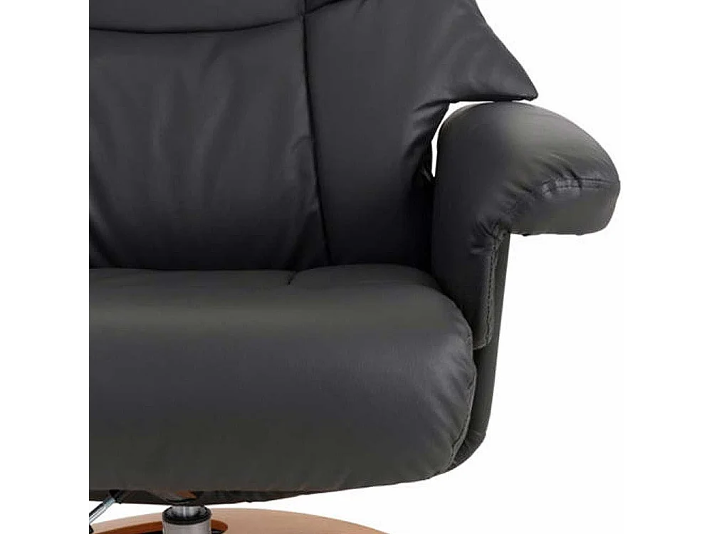 TV Sessel mit Fußhocker in Grau 75 cm breit (zweiteilig)