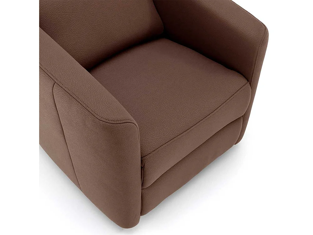 Fernsehsessel in Braun Kunstleder Relaxfunktion