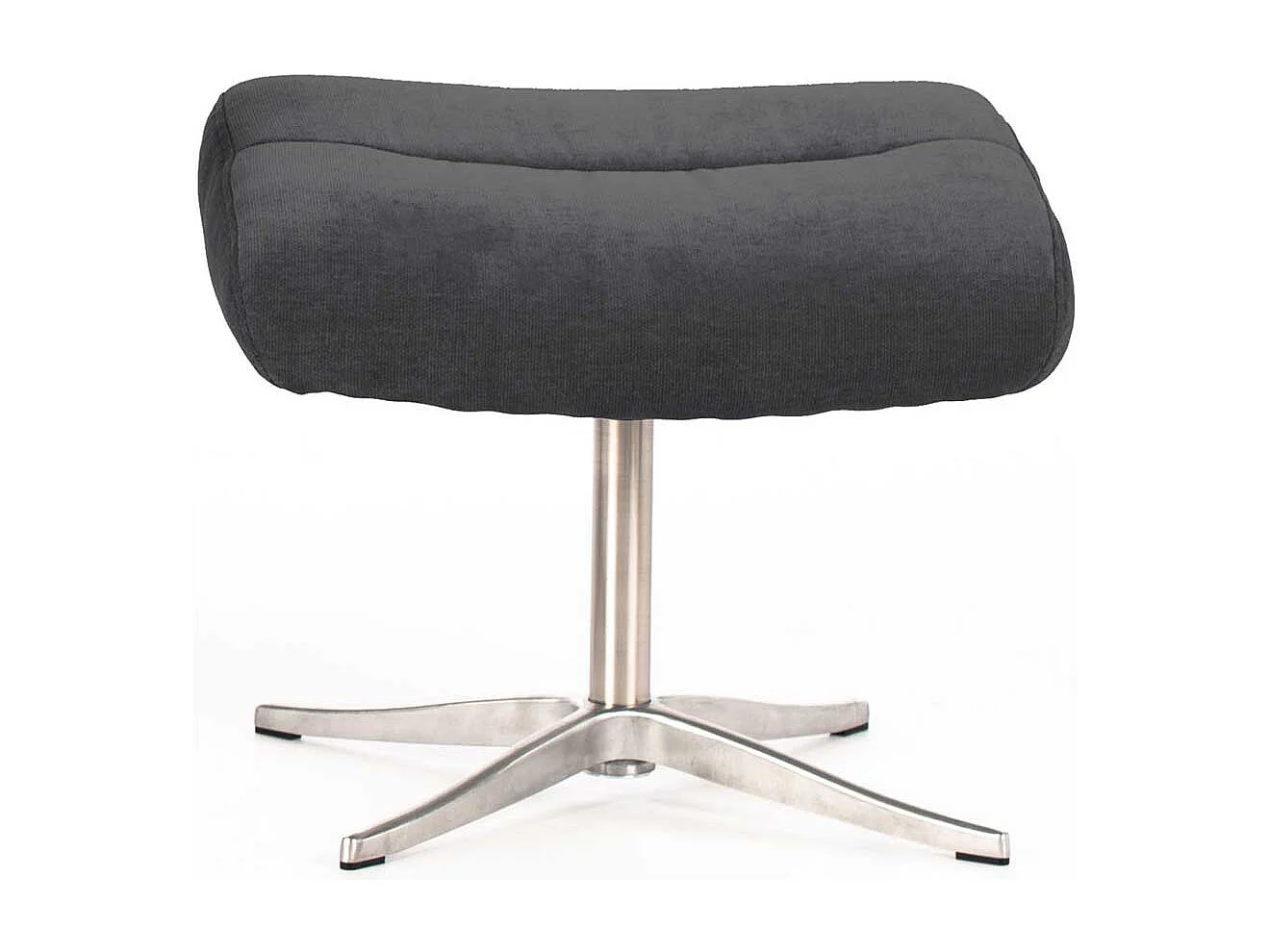 Entspannungssessel in Dunkelgrau Samt Fußhocker (zweiteilig)