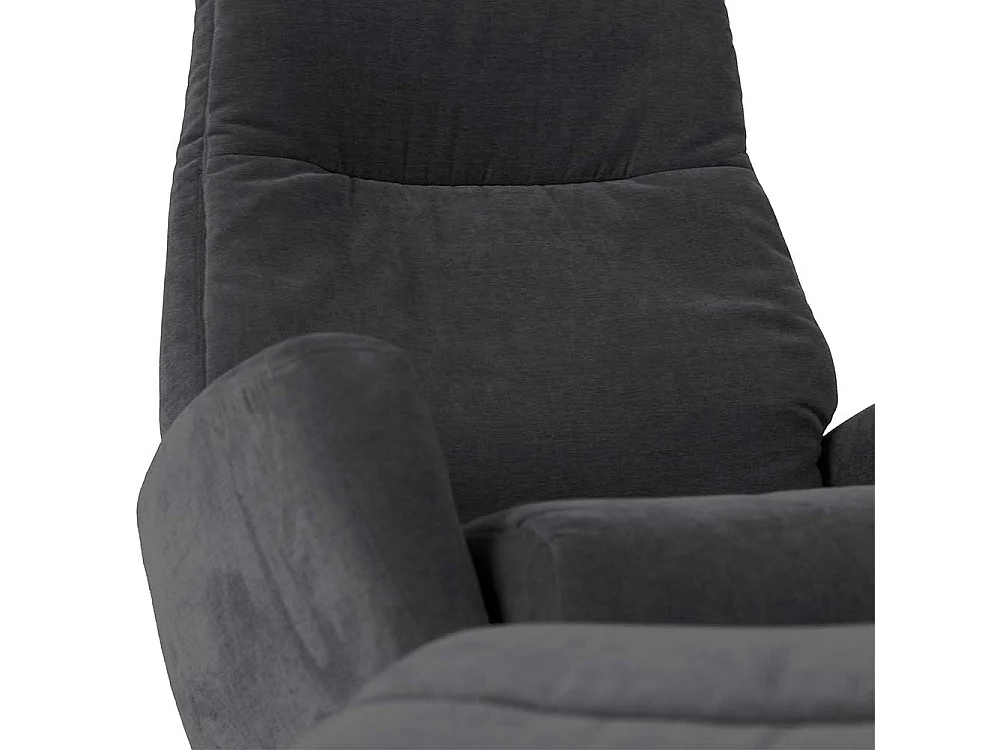 Entspannungssessel in Dunkelgrau Samt Fußhocker (zweiteilig)