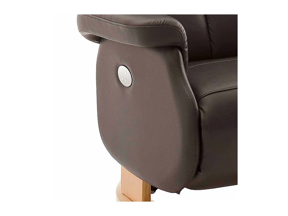 TV Sessel in Braun Leder elektrisch