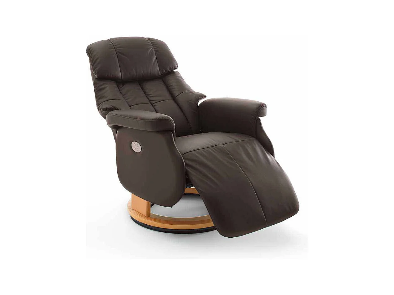 TV Sessel in Braun Leder elektrisch