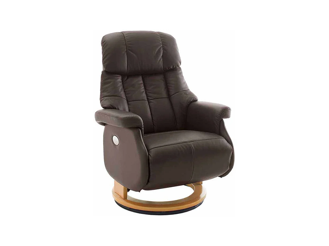 TV Sessel in Braun Leder elektrisch