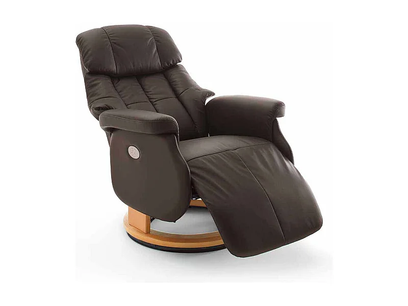 TV Sessel in Braun Leder elektrisch