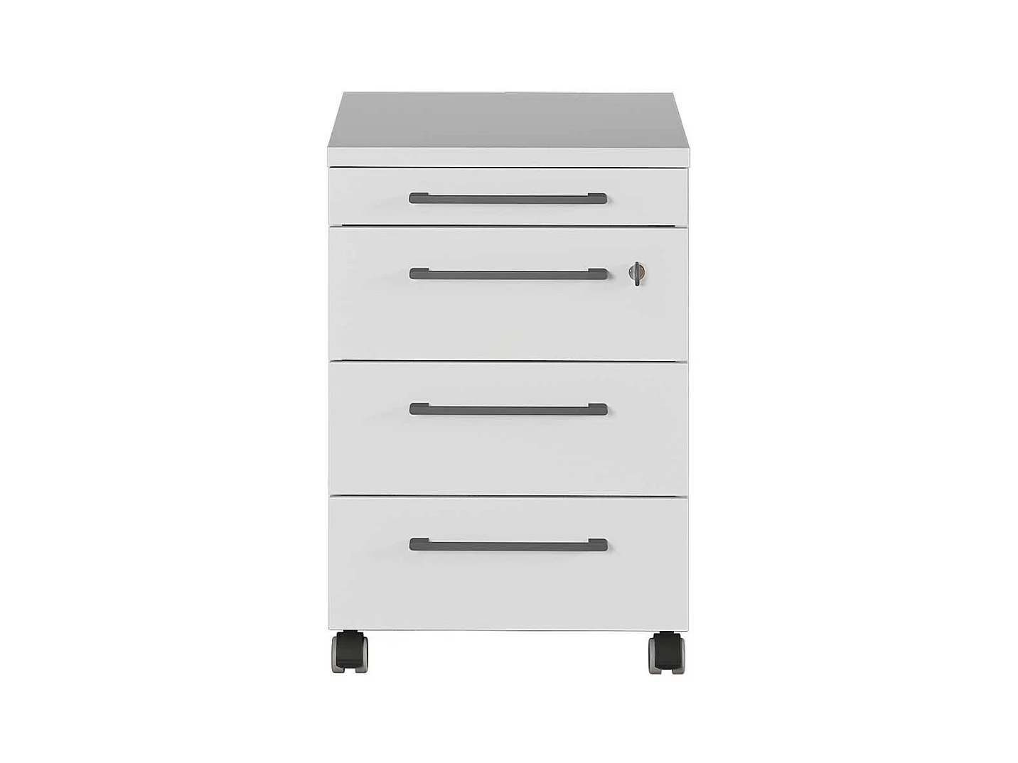 Schreibtischcontainer in Lichtgrau abschließbar