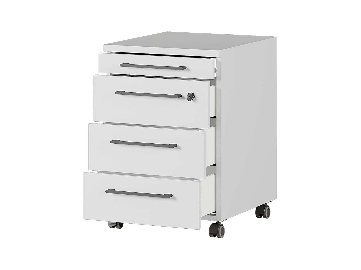 Schreibtischcontainer in Lichtgrau abschließbar