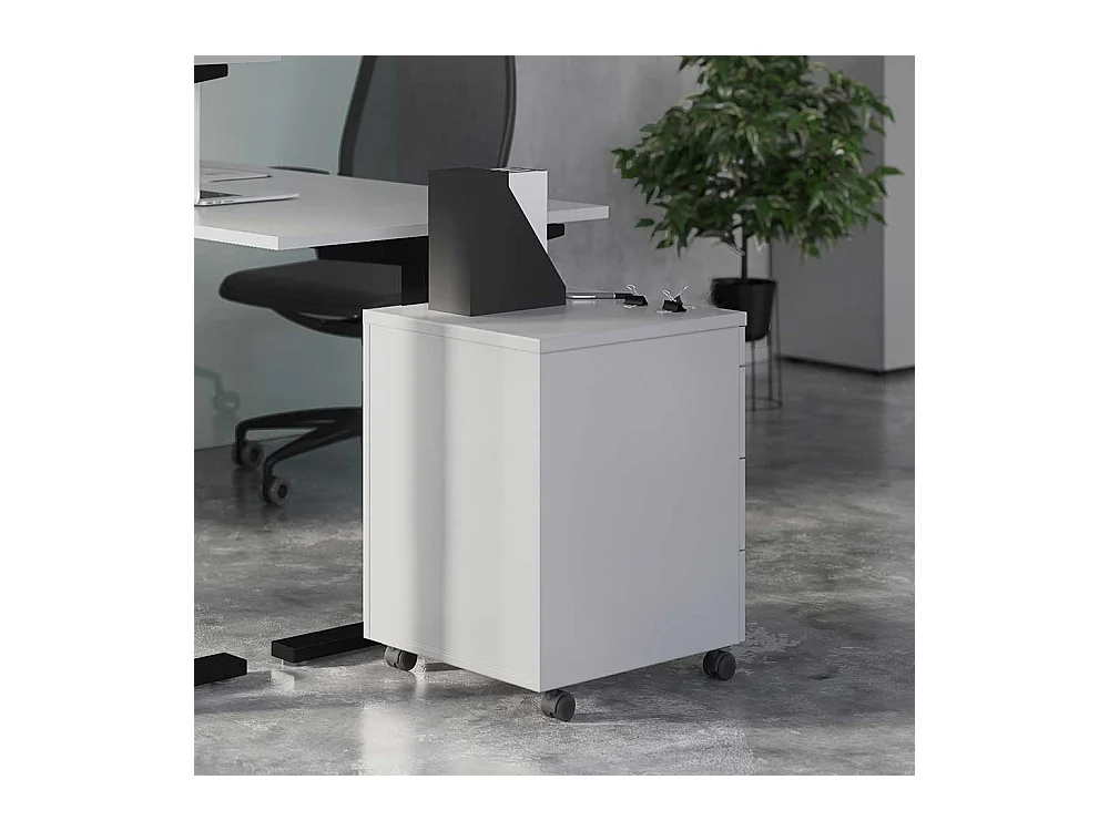 Schreibtischcontainer in Lichtgrau abschließbar