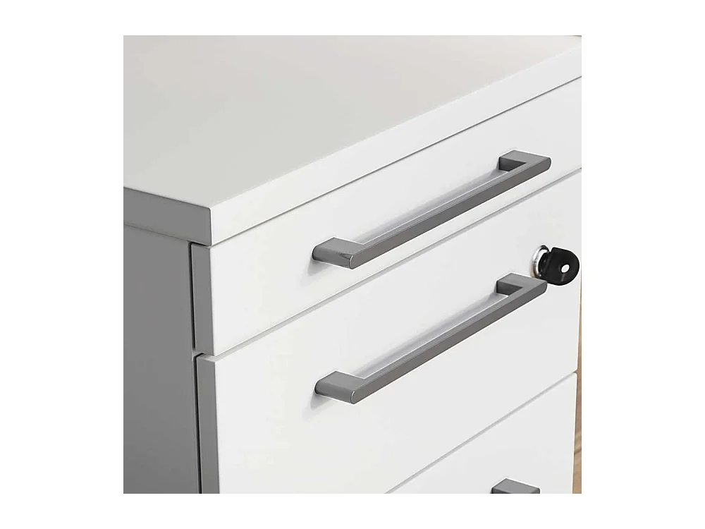 Schreibtischcontainer in Lichtgrau abschließbar