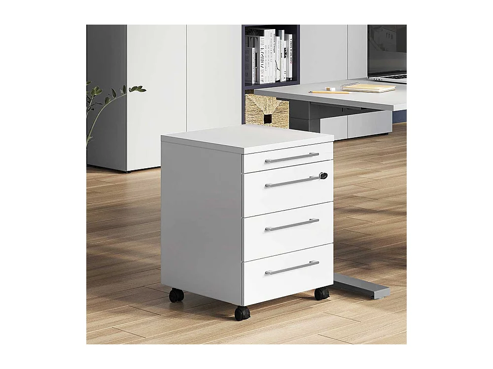 Schreibtischcontainer in Lichtgrau abschließbar