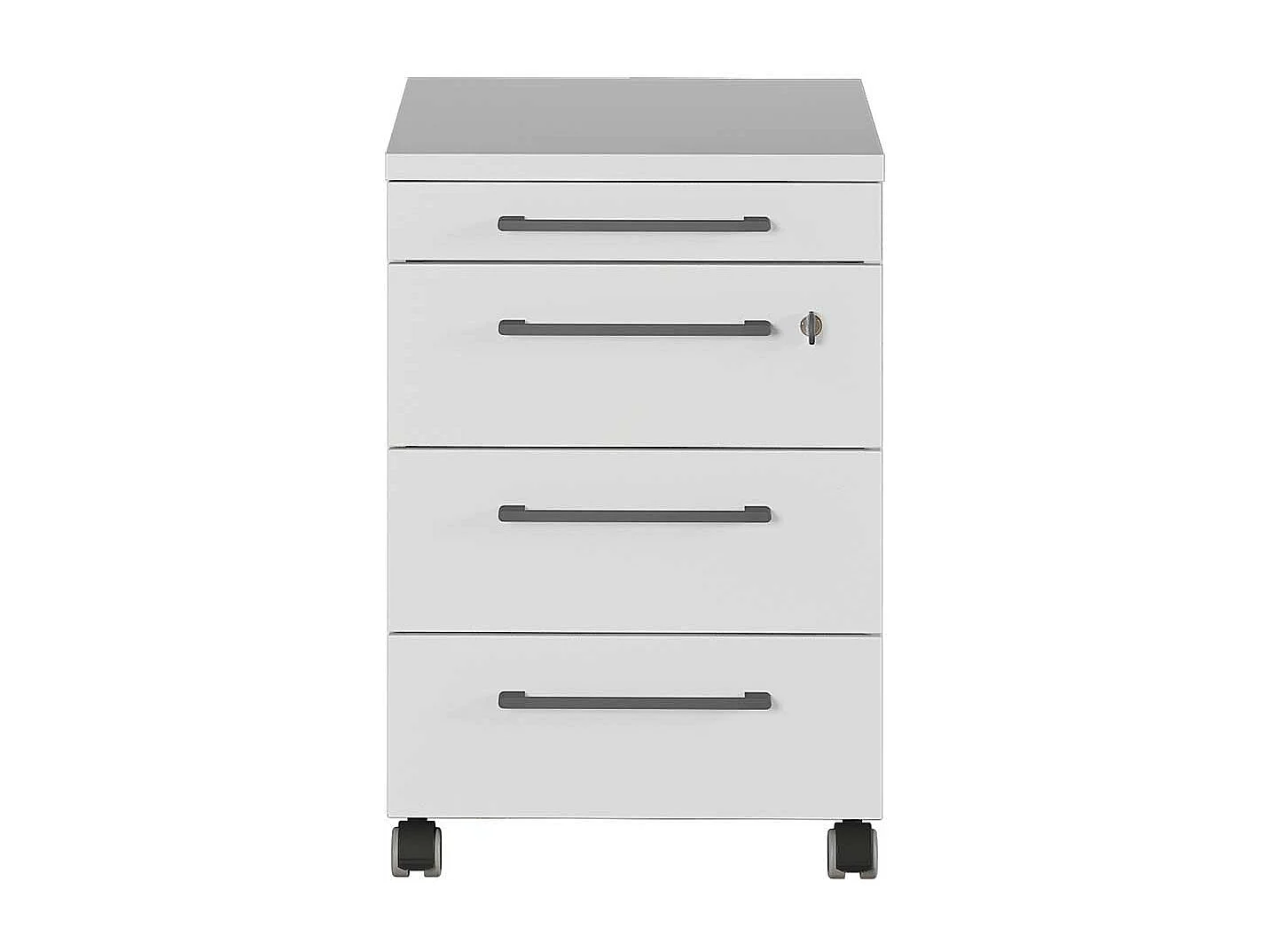 Schreibtischcontainer in Lichtgrau abschließbar